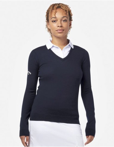 CAL-CGGF80L9-Ladies V-Neck Merino Sweater